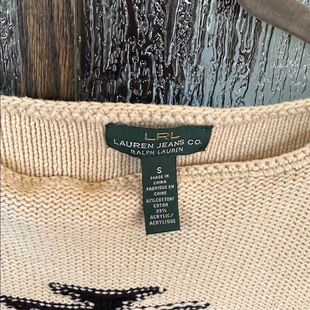 Ralph Lauren Jeans Company Ralph Lauren Beige Aztec Knit Sweater Size S - Picture 3 of 12